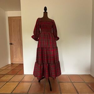 AURA | Plaid Red Dress